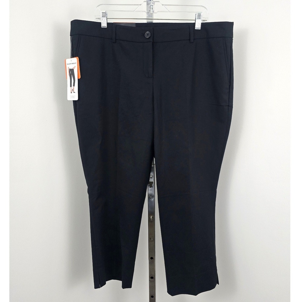 Hilary Radley Cropped Stretch Pockets Pants Black 16